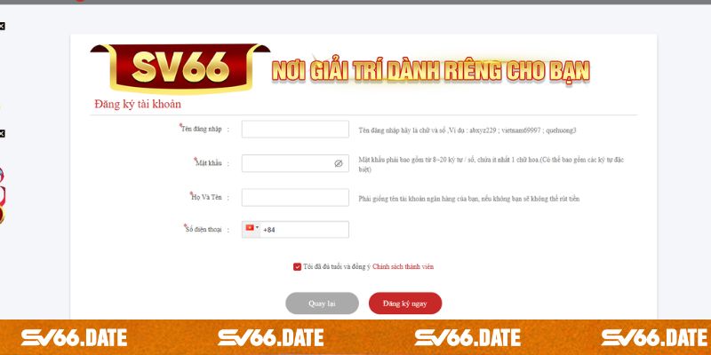 Nắm vững cách đăng ký Sv66